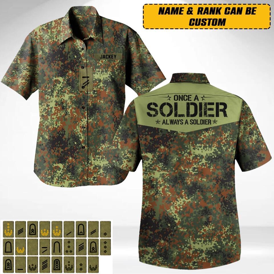 Personalized German  Veteran/Soldier Once A Soldier Always A Soldier Hawaii Shirt Printed 23JAN-HQ05