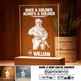 Personalized Canadian Soldier/ Veteran Once A Soldier Always A Soldier Rank Name Led Lamp Printed 23JAN-DT05