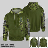 Personalized Danish Solider/ Veteran One A Soldier Always A Soldier Rank Camo Hoodie 3D Printed QTDT0601