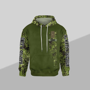 Personalized Danish Solider/ Veteran One A Soldier Always A Soldier Rank Camo Hoodie 3D Printed QTDT0601