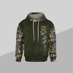 Personalized French Solider/ Veteran One A Soldier Always A Soldier Rank Camo Hoodie 3D Printed QTDT0601