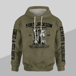 Personalized US Solider/ Veteran One A Soldier Always A Soldier Military Base Address Hoodie 3D Printed QTHQ0601