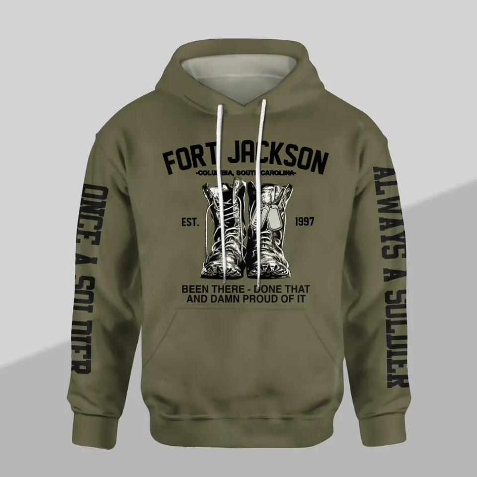 Personalized US Solider/ Veteran One A Soldier Always A Soldier Military Base Address Hoodie 3D Printed QTHQ0601