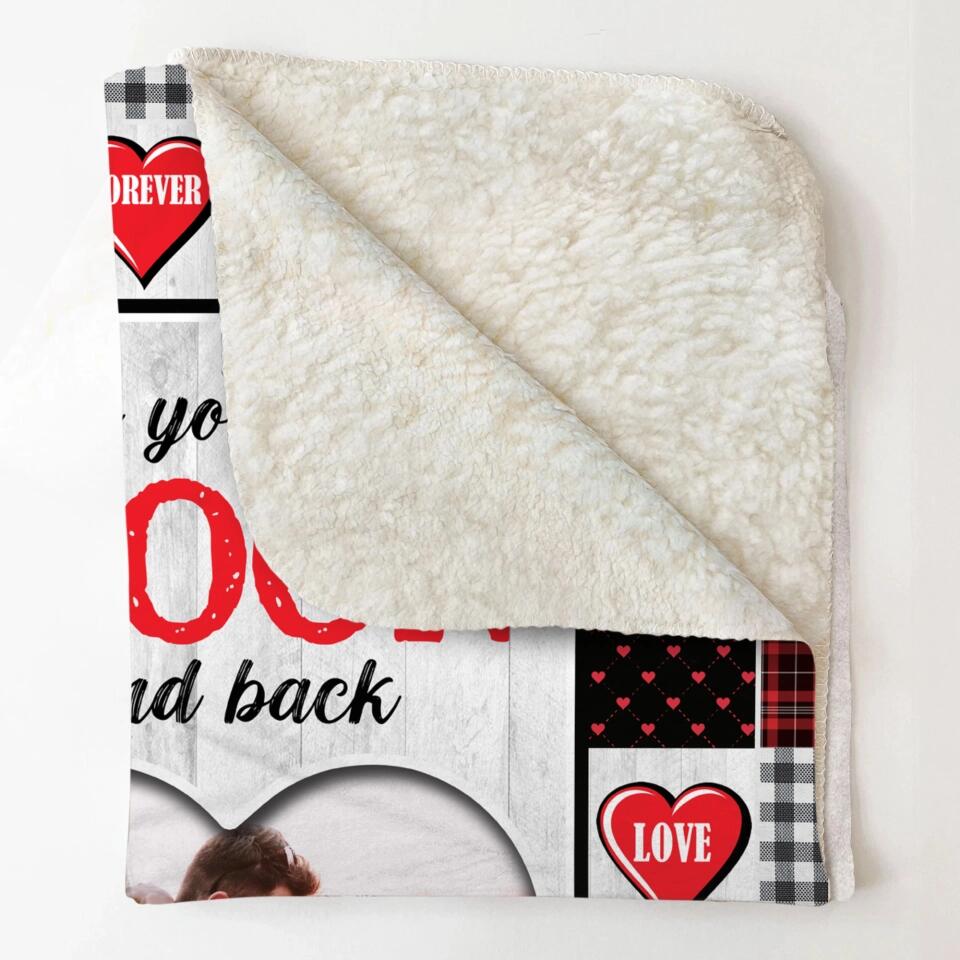 Personalized Your Own Image Love You To The Moon And Back Couple Quilt Blanket Printed PNHQ0601
