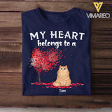 Personalized My Heart Belongs To A Cat Tshirt Printed 23JAN-DT06