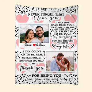 Personalized Your Own Image To My Love Never Forget That I Love You Couple Quilt Blanket Printed PNHQ0601