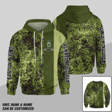 Personalized Danish Solider/ Veteran One A Soldier Always A Soldier Rank Camo Hoodie or Sweater 3D Printed QTDT0601