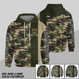 Personalized French Solider/ Veteran One A Soldier Always A Soldier Rank Camo Hoodie or Sweater 3D Printed QTDT0601