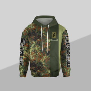 Personalized German Solider/ Veteran One A Soldier Always A Soldier Rank Camo Hoodie or Sweater 3D Printed QTDT0601