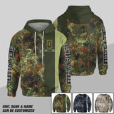 Personalized German Solider/ Veteran One A Soldier Always A Soldier Rank Camo Hoodie or Sweater 3D Printed QTDT0601