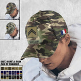 Personalized French Soldier/ Veteran Rank Camo Peaked Cap 3D Printed 23JAN-DT06