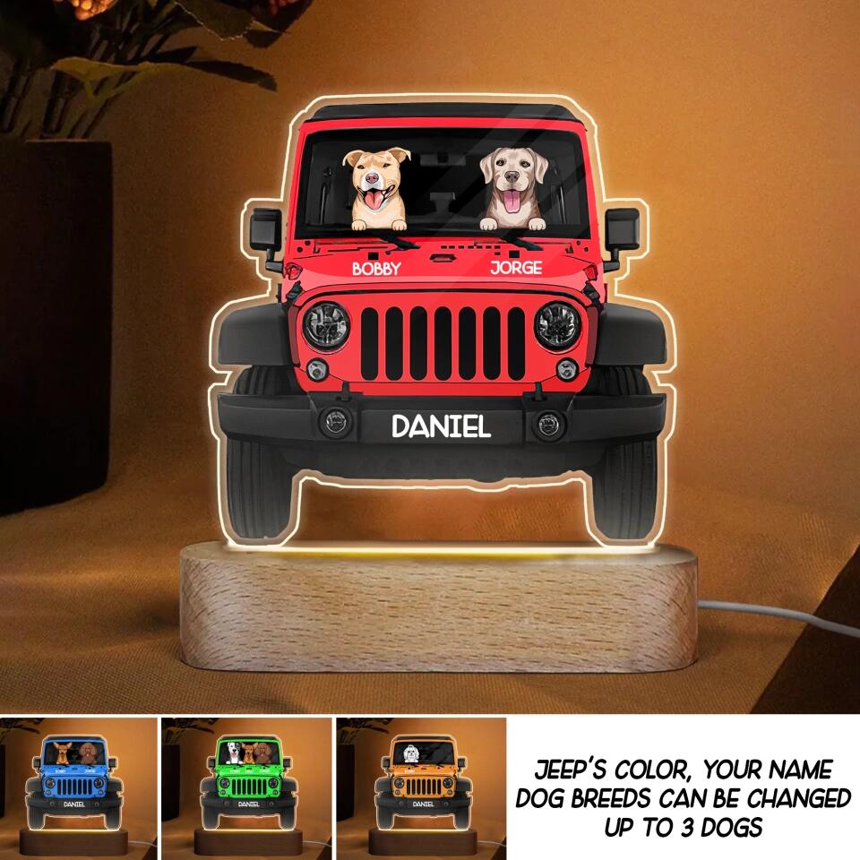 Personalized Dog Jeep Lovers Led Lamp Printed 23JAN-DT07