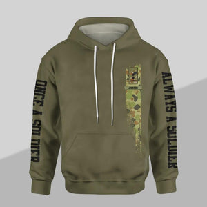 Personalized I Am An Australian Veteran One A Soldier Always A Soldier Military Base Address Hoodie 3D Printed 23JAN-HY07