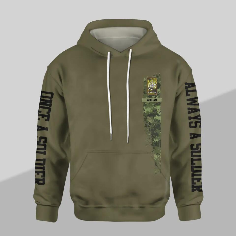 Personalized I Am A Canadian Veteran One A Soldier Always A Soldier Military Base Address Hoodie 3D Printed 23JAN-HY07