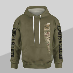 Personalized I Am An UK Veteran One A Soldier Always A Soldier Military Base Address Hoodie 3D Printed 23JAN-HY07