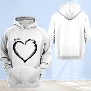 Personalized Heart Auntie & Kid Name Hoodie Printed 23JAN-HY07