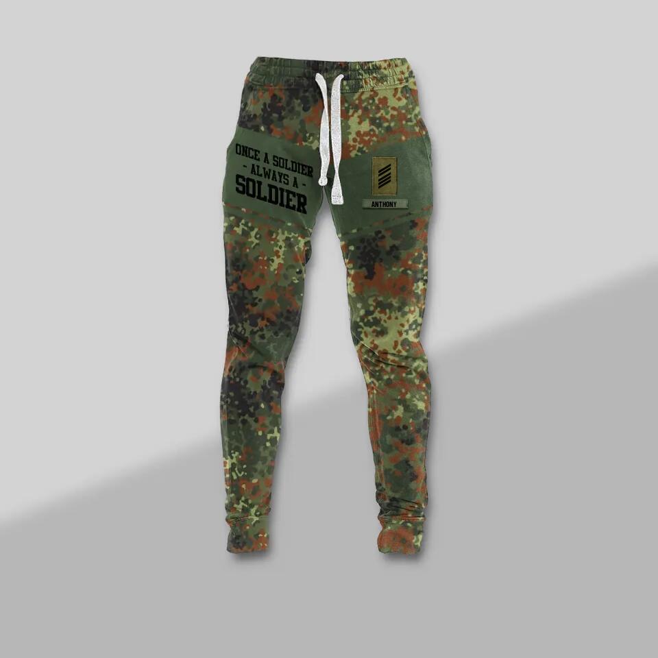Personalized German Solider/ Veteran One A Soldier Always A Soldier Rank Camo  Sweater Or Sweatpant 3D Printed 23JAN-DT07