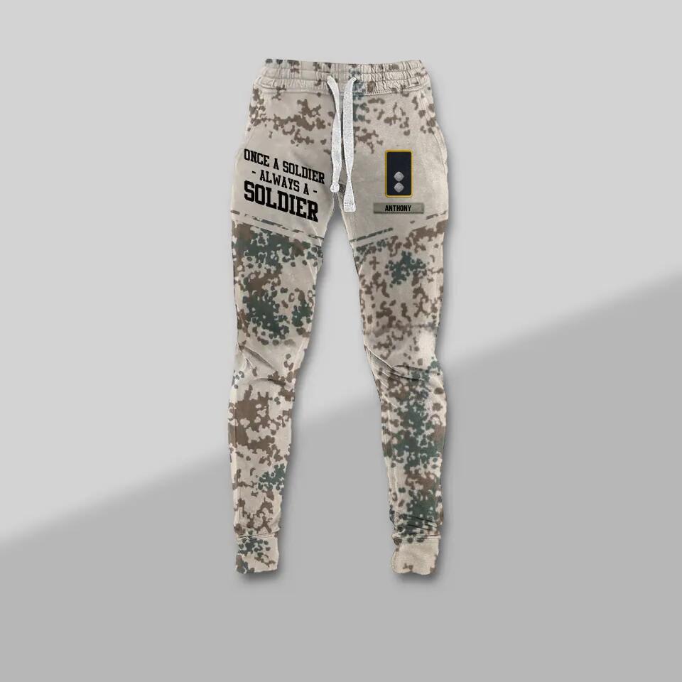 Personalized German Solider/ Veteran One A Soldier Always A Soldier Rank Camo  Sweater Or Sweatpant 3D Printed 23JAN-DT07