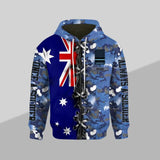 Personalized Australian Solider/ Veteran With Rank & Name Zip Hoodie 3D Printed QTHQ0901