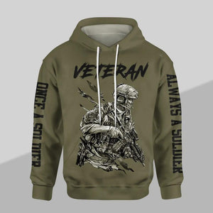 Personalized UK Veteran Once A Soldier Always A Soldier Rank Hoodie Or Sweatpant 3D Printed 23JAN-HQ09