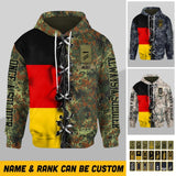 Personalized Once A Soldier Always A Soldier German Solider/ Veteran With Rank & Name Zip Hoodie 3D Printed QTHQ0901