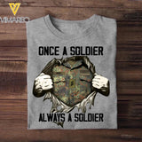 Personalized Once A Soldier Always A Soldier German Soldier/ Veteran Rank Camo Tshirt Printed 23DEC-HQ09