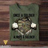 Personalized Once A Soldier Always A Soldier German Soldier/ Veteran Rank Camo Tshirt Printed 23DEC-HQ09