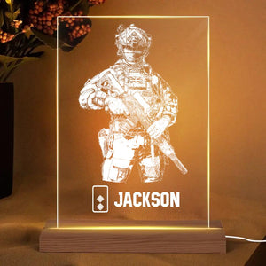 Personalized UK Veternan/ Soldier Rank Led Lamp Printed 23JAN-HY09
