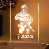 Personalized UK Veternan/ Soldier Rank Led Lamp Printed 23JAN-HY09
