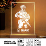 Personalized UK Veternan/ Soldier Rank Led Lamp Printed 23JAN-HY09