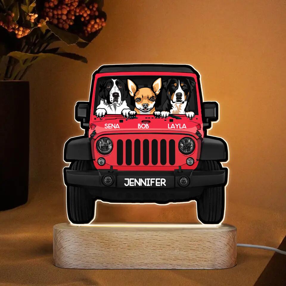 Personalized Dog Jeep Lovers Led Lamp Printed 23JAN-DT07