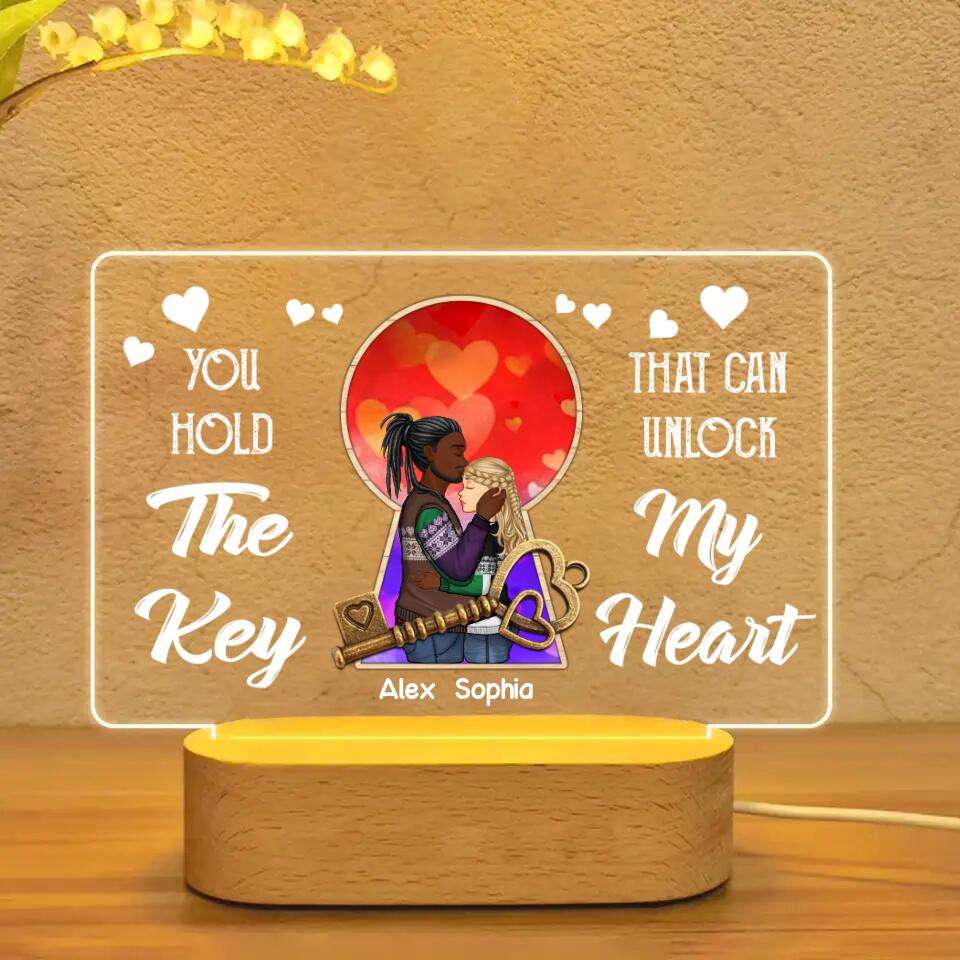 Personalized You Hold The Key That Can Unlock My Heart Led Lamp Printed PNDT0701