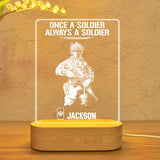 Personalized Canadian Soldier/ Veteran Once A Soldier Always A Soldier Rank Name Led Lamp Printed 23JAN-DT05