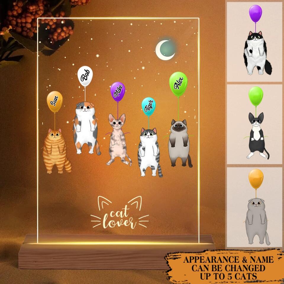 Personalized Cat Lovers Led Lamp Printed PNVD1001