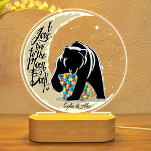 Personalized I Love You To The Moon And Back Love From Mom Autism Kid Led Lamp Printed QTVD1001