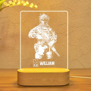 Personalized Netherlands Soldier/ Veteran Rank Name Led Lamp Printed 23JAN-HY11
