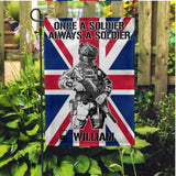 Personalized Once A Soldier Always A Soldier UK Soldier/Veteran Rank Camo Garden Flag Printed 23JAN-DT11
