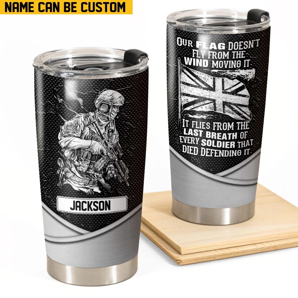 Personalized British Veteran/Soldier Tumbler 20Oz Printed 23JAN-HQ12