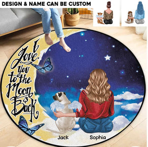 Personalized I Love You To The Moon And Back Dog Lovers Rug Printed 23JAN-VD12