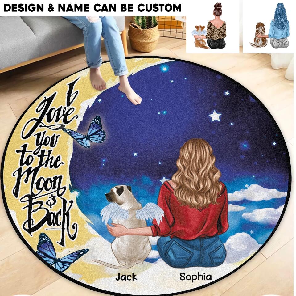 Personalized I Love You To The Moon And Back Dog Lovers Rug Printed 23JAN-VD12