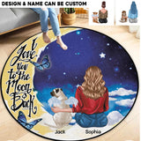 Personalized I Love You To The Moon And Back Dog Lovers Rug Printed 23JAN-VD12