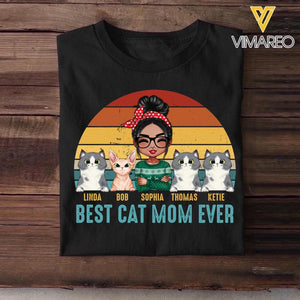 Personalized Best Cat Mom Ever Cat Lovers Tshirt Printed 23JAN-DT12