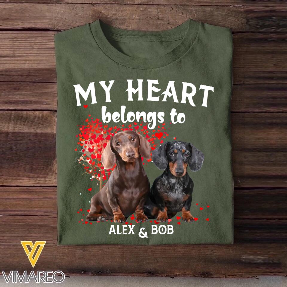 Personalized My Heart Belongs To Dog  Your Dog Image Tshirt Printed 23JAN-HQ12