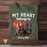 Personalized My Heart Belongs To Dog  Your Dog Image Tshirt Printed 23JAN-HQ12