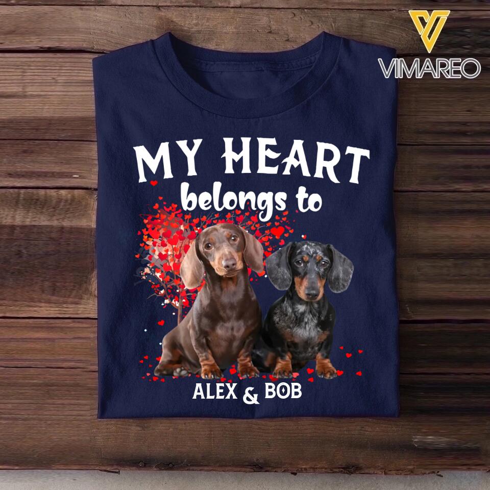 Personalized My Heart Belongs To Dog  Your Dog Image Tshirt Printed 23JAN-HQ12
