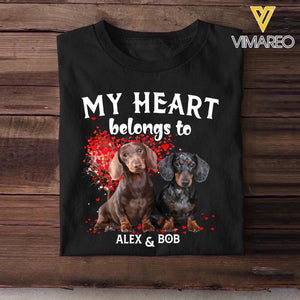 Personalized My Heart Belongs To Dog  Your Dog Image Tshirt Printed 23JAN-HQ12