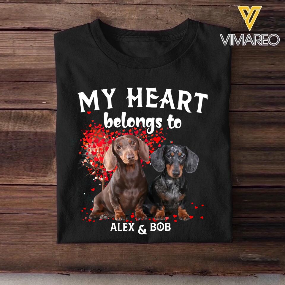 Personalized My Heart Belongs To Dog  Your Dog Image Tshirt Printed 23JAN-HQ12