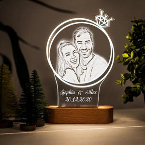 Personalized Your Couple Image Valentine's Gifts Led Lamp Printed PNDT1301