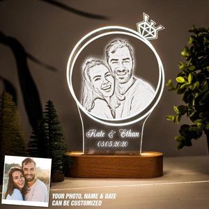Personalized Your Couple Image Valentine's Gifts Led Lamp Printed PNDT1301