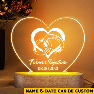 Personalized Forever Together Couple Gifts Happy Valentine's Day Led Lamp Printed PNHQ1301